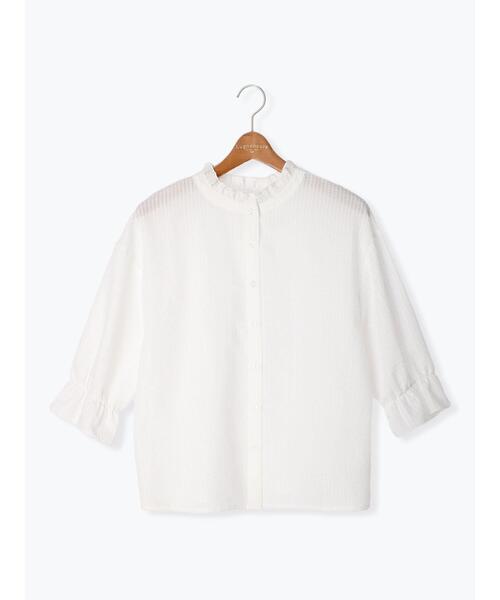 Lugnoncure（ルノンキュール）の「袖ボリュームストライプブラウス（シャツ/ブラウス・レディース・オフホワイト/ブルー/ネイビー・ﾌﾘ-）」の19枚目の写真