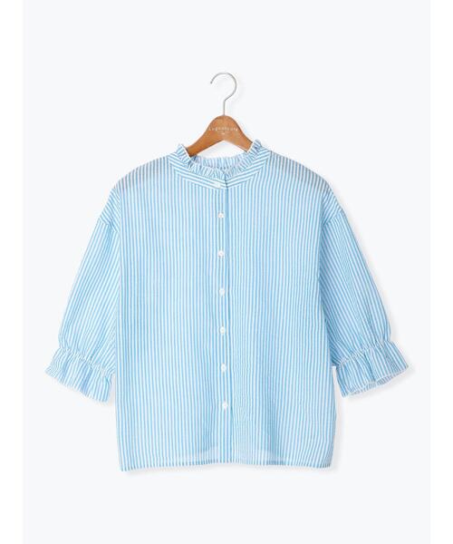 Lugnoncure（ルノンキュール）の「袖ボリュームストライプブラウス（シャツ/ブラウス・レディース・オフホワイト/ブルー/ネイビー・ﾌﾘ-）」の20枚目の写真