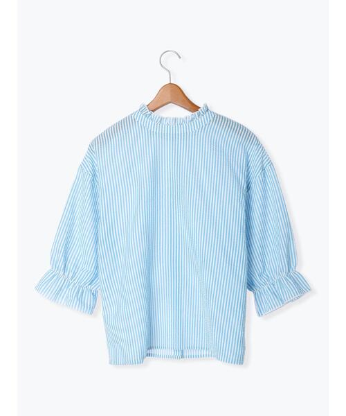 Lugnoncure（ルノンキュール）の「袖ボリュームストライプブラウス（シャツ/ブラウス・レディース・オフホワイト/ブルー/ネイビー・ﾌﾘ-）」の21枚目の写真