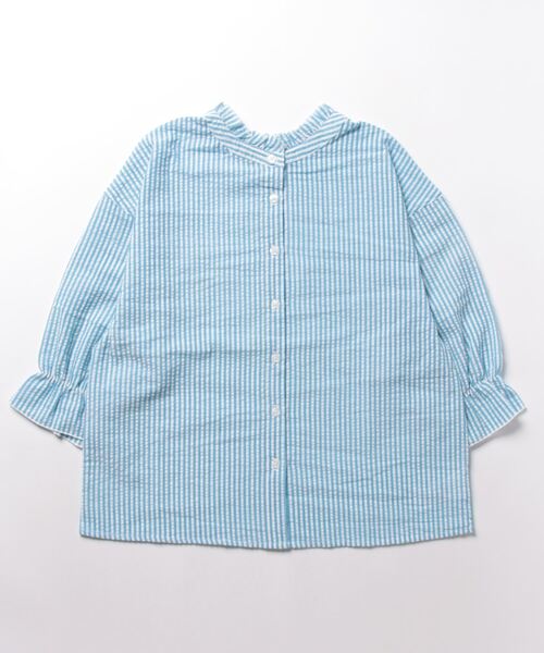 Lugnoncure（ルノンキュール）の「袖ボリュームストライプブラウス（シャツ/ブラウス・レディース・オフホワイト/ブルー/ネイビー・ﾌﾘ-）」の5枚目の写真