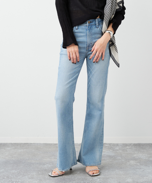 plage DENIM SEMIFLARED パンツ ブルー Plage｜プラージュのデニムパンツ・ジーンズ（レディース）の