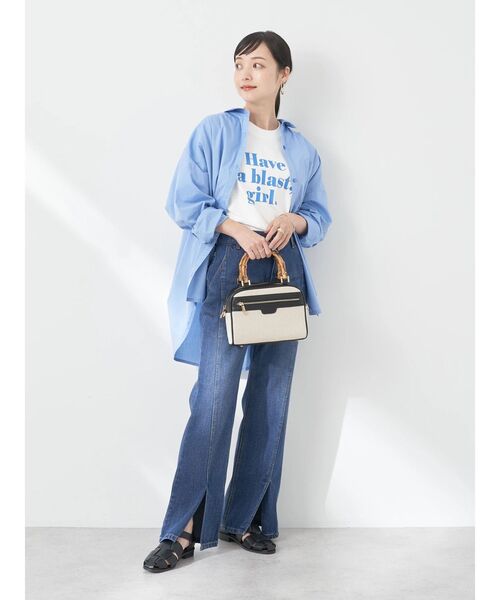 earth music&ecology(アースミュージックアンドエコロジー)の「センタースリットデニムパンツ(デニムパンツ・レディース・インディゴブルー/ライトインディゴブルー・S/M/L)」の13枚目の写真
