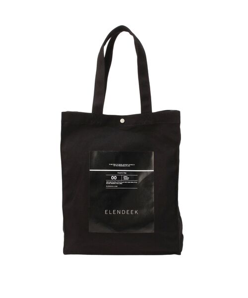 ELENDEEK（エレンディーク）の「キャンバスプリントトートバッグ（トートバッグ・レディース・ブラック/オフホワイト/グレー・FREE）」の22枚目の写真