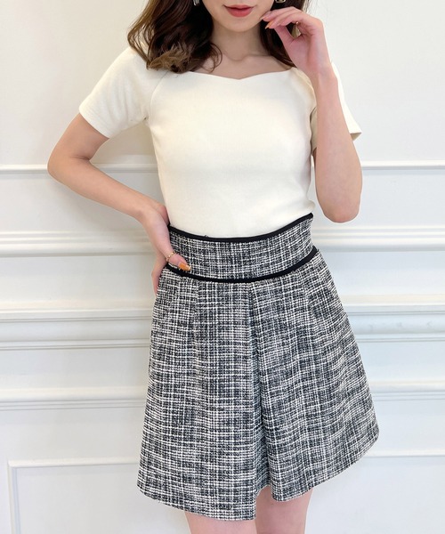 ROYAL PARTY(ロイヤルパーティー)の「カットリブオープンネック半袖トップス(Tシャツ/カットソー・レディース・オフホワイト/ブラック/ベージュ/ピンク・FREE)」の10枚目の写真