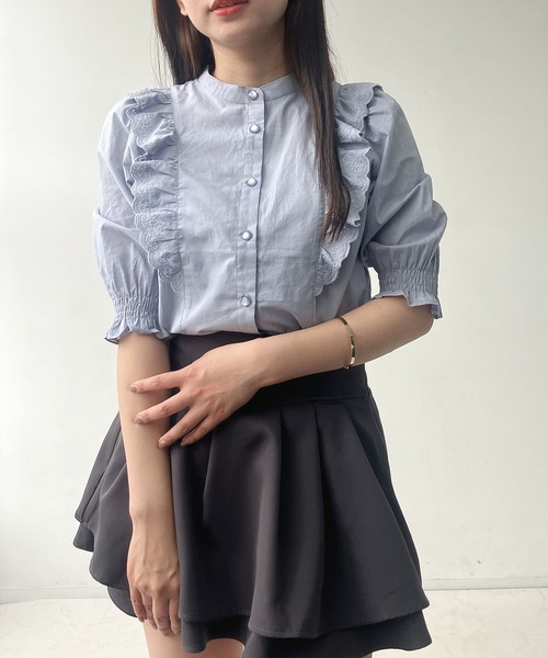 AS KNOW AS plus(アズノゥアズプラス)の「〇縦フリル5分袖ブラウス(シャツ/ブラウス・レディース・ホワイト系/アイボリー系/グリーン系/ホワイト系1/ブルー系1/ブラック系1/ホワイト系その他2/ブルー系その他2/ホワイト系2・FREE)」の20枚目の写真