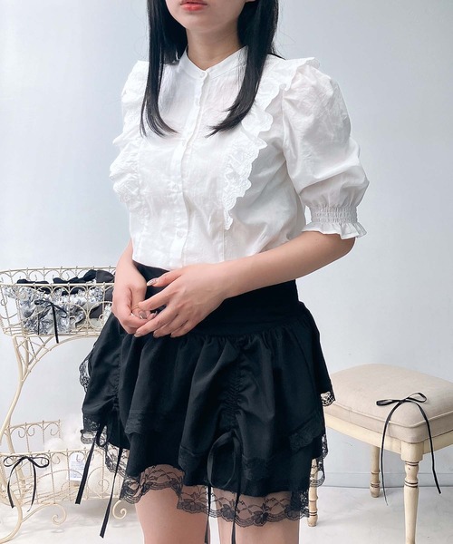 AS KNOW AS plus(アズノゥアズプラス)の「〇縦フリル5分袖ブラウス(シャツ/ブラウス・レディース・ホワイト系/アイボリー系/グリーン系/ホワイト系1/ブルー系1/ブラック系1/ホワイト系その他2/ブルー系その他2/ホワイト系2・FREE)」の14枚目の写真