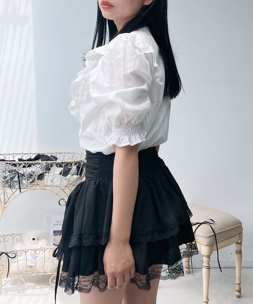 AS KNOW AS plus(アズノゥアズプラス)の「〇縦フリル5分袖ブラウス(シャツ/ブラウス・レディース・ホワイト系/アイボリー系/グリーン系/ホワイト系1/ブルー系1/ブラック系1/ホワイト系その他2/ブルー系その他2/ホワイト系2・FREE)」の15枚目の写真