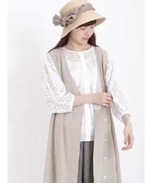 Samansa Mos2 | 【接触冷感 吸水速乾】おめかしレースブラウス(シャツ/ブラウス)