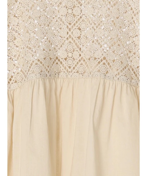 Samansa Mos2（サマンサ モスモス）の「【接触冷感 吸水速乾】おめかしレースブラウス（シャツ/ブラウス・レディース・オフホワイト/ブラック/キナリ・ﾌﾘ-）」の8枚目の写真