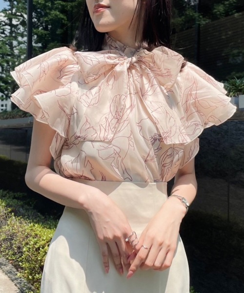 NOMAE（ノーマエ）の「フリルリボンシアーブラウス（シャツ/ブラウス・レディース・ベージュ系その他/ピンク系その他/ブラック系その他/ホワイト・FREE）」の22枚目の写真