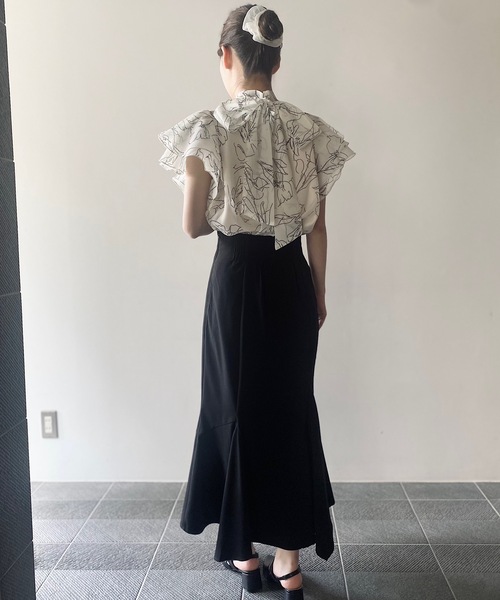 NOMAE（ノーマエ）の「フリルリボンシアーブラウス（シャツ/ブラウス・レディース・ベージュ系その他/ピンク系その他/ブラック系その他/ホワイト・FREE）」の12枚目の写真