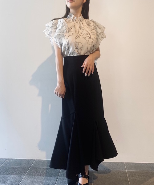 NOMAE（ノーマエ）の「フリルリボンシアーブラウス（シャツ/ブラウス・レディース・ベージュ系その他/ピンク系その他/ブラック系その他/ホワイト・FREE）」の9枚目の写真