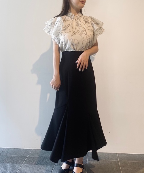 NOMAE（ノーマエ）の「フリルリボンシアーブラウス（シャツ/ブラウス・レディース・ベージュ系その他/ピンク系その他/ブラック系その他/ホワイト・FREE）」の10枚目の写真