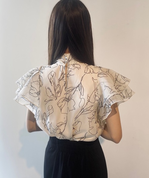 NOMAE（ノーマエ）の「フリルリボンシアーブラウス（シャツ/ブラウス・レディース・ベージュ系その他/ピンク系その他/ブラック系その他/ホワイト・FREE）」の15枚目の写真