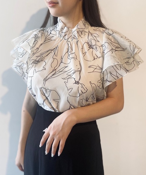 NOMAE（ノーマエ）の「フリルリボンシアーブラウス（シャツ/ブラウス・レディース・ベージュ系その他/ピンク系その他/ブラック系その他/ホワイト・FREE）」の7枚目の写真