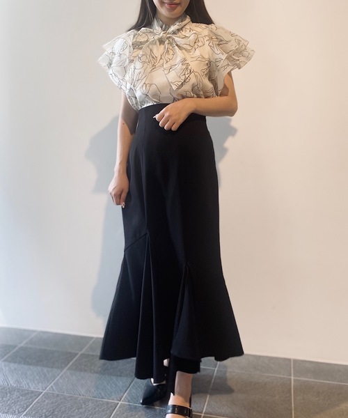 NOMAE（ノーマエ）の「フリルリボンシアーブラウス（シャツ/ブラウス・レディース・ベージュ系その他/ピンク系その他/ブラック系その他/ホワイト・FREE）」の16枚目の写真