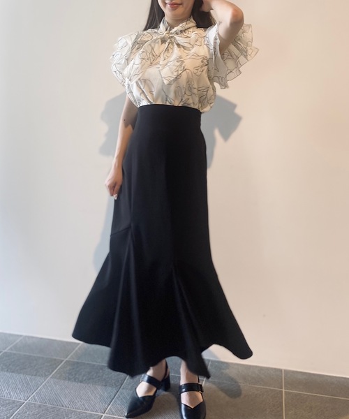 NOMAE（ノーマエ）の「フリルリボンシアーブラウス（シャツ/ブラウス・レディース・ベージュ系その他/ピンク系その他/ブラック系その他/ホワイト・FREE）」の18枚目の写真