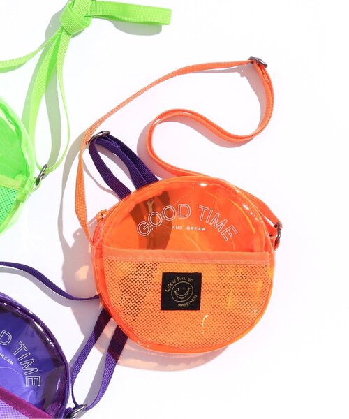 BREEZE（ブリーズ）の「カラーサコッシュ（ショルダーバッグ・キッズ・オレンジ/パープル/ライム・FREE）」の3枚目の写真