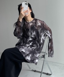 shirring tie dye sheer tops / シャーリングタイダイシアートップス