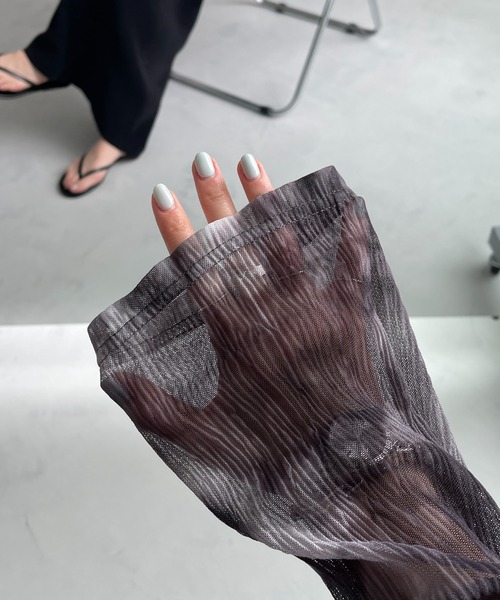 セール】shirring tie dye sheer tops / シャーリングタイダイ