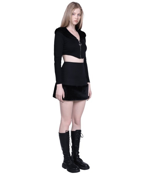 MORPH8NE(モルフィン)の「【MORPH8NE/モルフィン】HER TOPS/ ハートップス ジップアップ カーディガン ショートジップアップジャケット(その他トップス・レディース・ブラック・ONE SIZE)」の6枚目の写真