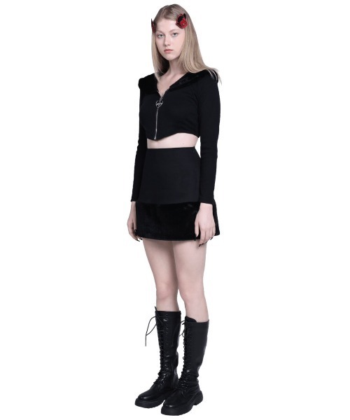 MORPH8NE(モルフィン)の「【MORPH8NE/モルフィン】HER TOPS/ ハートップス ジップアップ カーディガン ショートジップアップジャケット(その他トップス・レディース・ブラック・ONE SIZE)」の5枚目の写真
