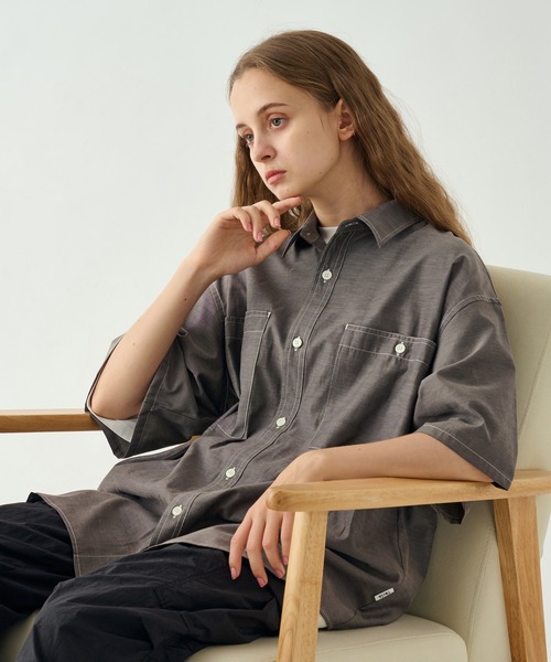WETTEMPT(ウィテンプト)の「CHAMBRAY SHIRT / シャンブレーシャツ(シャツ/ブラウス・メンズ・グレー/ブルー・SMALL/MEDIUM/LARGE)」の6枚目の写真