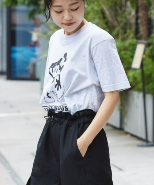 MICKEY MOUSE(ミッキーマウス)の「DISNEY /『蒸気船ウィリー』/ プリントTee(Tシャツ/カットソー・レディース・オフホワイト/グレー/ブルー・M/XL)」の16枚目の写真