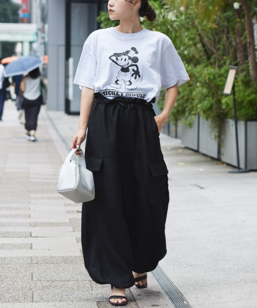 MICKEY MOUSE(ミッキーマウス)の「DISNEY /『蒸気船ウィリー』/ プリントTee(Tシャツ/カットソー・レディース・オフホワイト/グレー/ブルー・M/XL)」の18枚目の写真