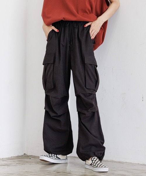 PBLIM（ページボーイリム）の「PBLIM/キモウワイドカーゴパンツ（カーゴパンツ・レディース・カーキ/ブラック/ベージュ・MEDIUM/LARGE）」の8枚目の写真