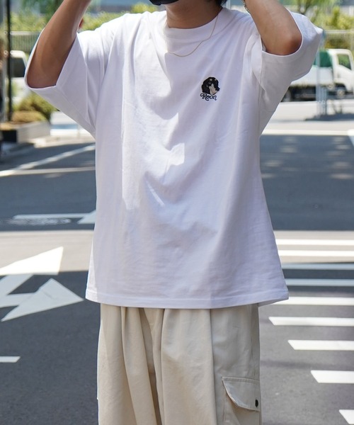 Aim For(エイムフォー)の「【Aim For】ドッグワンポイント刺繍 オーバーサイズTシャツ ユニセックス (Tシャツ/カットソー・メンズ・ブラック/ホワイト/グリーン・L/M)」の19枚目の写真