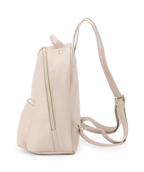 index（インデックス）の「◆フェイクレザーリュック（バックパック/リュック・レディース・ブラック/ライトベージュ・00）」の6枚目の写真