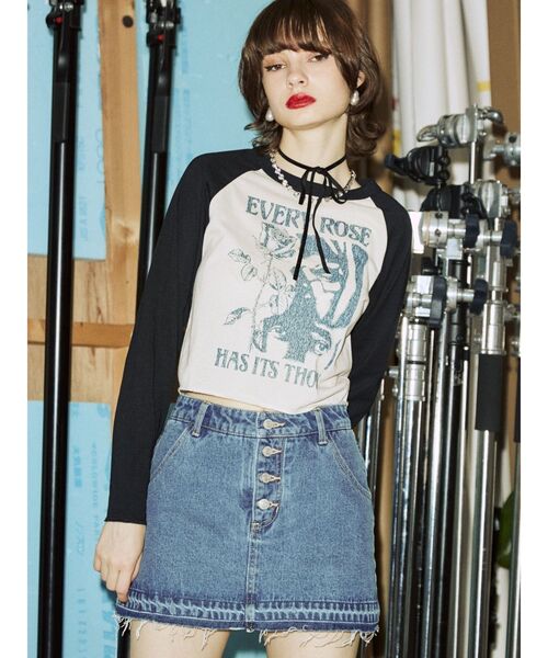 jouetie（ジュエティ）の「ボタンフライベーシックスカパン【デニムスカパン】（デニムパンツ・レディース・ライトブルー/ブラック/ベージュ・SMALL/MEDIUM）」の11枚目の写真