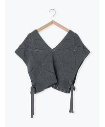 Samansa Mos2 | フラワーモチーフ柄透かしベスト(ベスト)