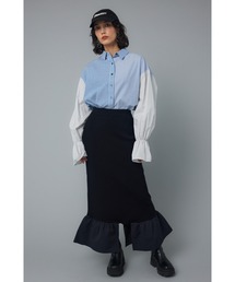 HeRIN.CYE（ヘリンドットサイ）の「Knit frill skirt (ニット フリル