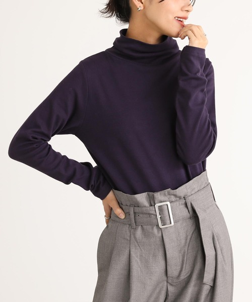 n'OrLABEL(ノアールレーベル)の「【機能素材】『タートルネックロンT』(Tシャツ/カットソー・レディース・アイボリー/グレイッシュベージュ/ボルドー/ネイビー/モカ/チャコール/ブラック・M/L/LL)」の6枚目の写真