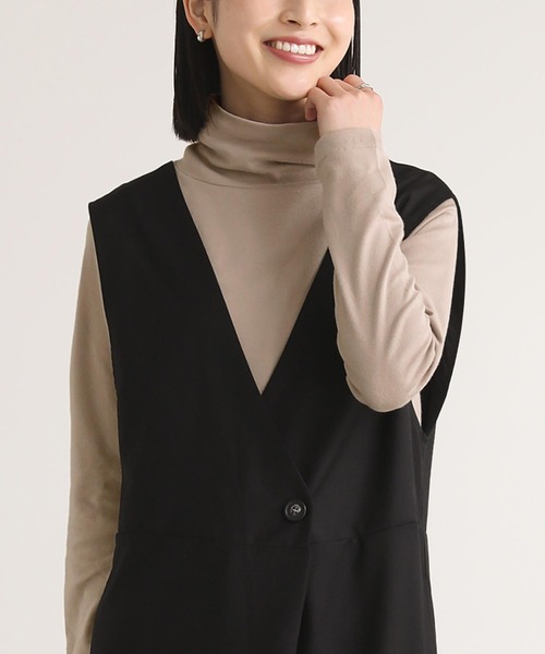 n'OrLABEL(ノアールレーベル)の「【機能素材】『タートルネックロンT』(Tシャツ/カットソー・レディース・アイボリー/グレイッシュベージュ/ボルドー/ネイビー/モカ/チャコール/ブラック・M/L/LL)」の5枚目の写真