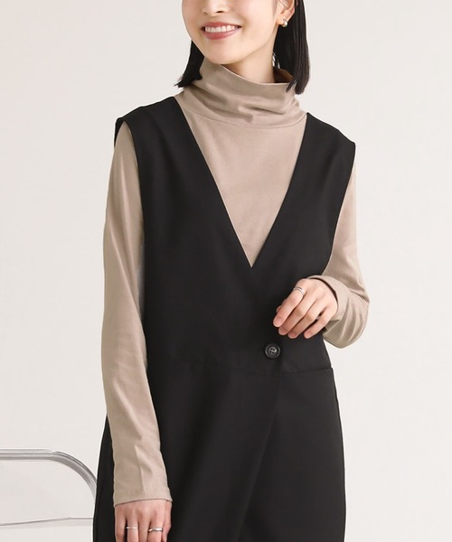 n'OrLABEL(ノアールレーベル)の「【機能素材】『タートルネックロンT』(Tシャツ/カットソー・レディース・アイボリー/グレイッシュベージュ/ボルドー/ネイビー/モカ/チャコール/ブラック・M/L/LL)」の11枚目の写真