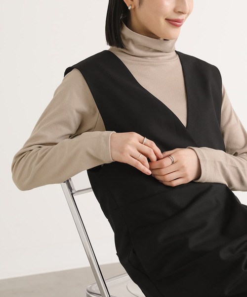 n'OrLABEL(ノアールレーベル)の「【機能素材】『タートルネックロンT』(Tシャツ/カットソー・レディース・アイボリー/グレイッシュベージュ/ボルドー/ネイビー/モカ/チャコール/ブラック・M/L/LL)」の12枚目の写真