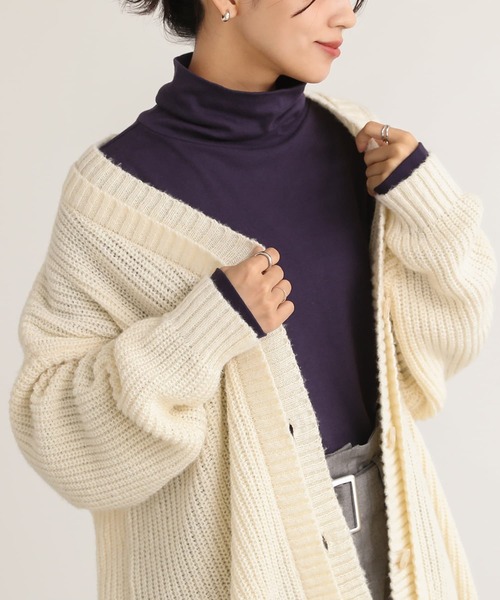 n'OrLABEL(ノアールレーベル)の「【機能素材】『タートルネックロンT』(Tシャツ/カットソー・レディース・アイボリー/グレイッシュベージュ/ボルドー/ネイビー/モカ/チャコール/ブラック・M/L/LL)」の14枚目の写真