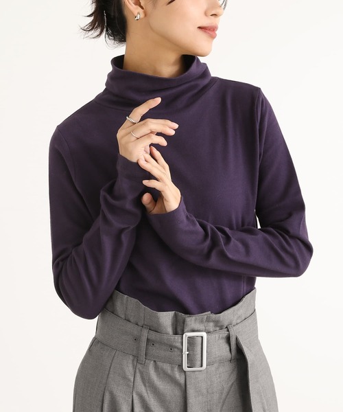 n'OrLABEL(ノアールレーベル)の「【機能素材】『タートルネックロンT』(Tシャツ/カットソー・レディース・アイボリー/グレイッシュベージュ/ボルドー/ネイビー/モカ/チャコール/ブラック・M/L/LL)」の17枚目の写真