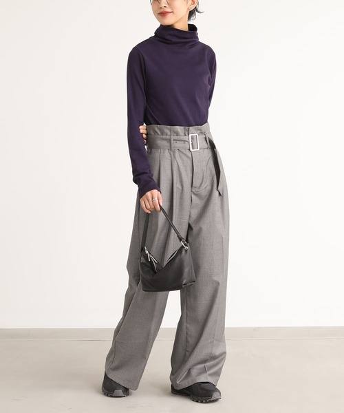 n'OrLABEL(ノアールレーベル)の「【機能素材】『タートルネックロンT』(Tシャツ/カットソー・レディース・アイボリー/グレイッシュベージュ/ボルドー/ネイビー/モカ/チャコール/ブラック・M/L/LL)」の19枚目の写真