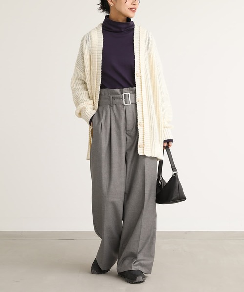 n'OrLABEL(ノアールレーベル)の「【機能素材】『タートルネックロンT』(Tシャツ/カットソー・レディース・アイボリー/グレイッシュベージュ/ボルドー/ネイビー/モカ/チャコール/ブラック・M/L/LL)」の16枚目の写真