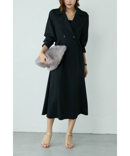 M.deux（エムドゥ）の「《トレンチワンピース》（ワンピース・レディース・ブラック/ベージュ・MEDIUM）」の6枚目の写真