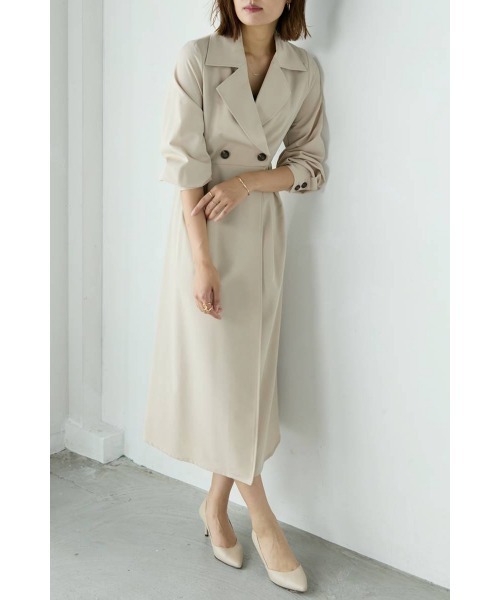 M.deux（エムドゥ）の「《トレンチワンピース》（ワンピース・レディース・ブラック/ベージュ・MEDIUM）」の5枚目の写真