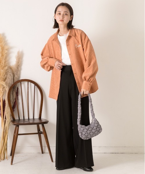 ad thie(アドティエ)の「刺繍入り コーデュロイビッグシャツ(シャツ/ブラウス・レディース・アイボリー/ブラウン/オレンジ/ベージュ・FREE)」の18枚目の写真