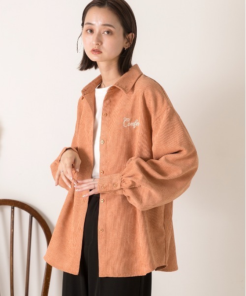 ad thie(アドティエ)の「刺繍入り コーデュロイビッグシャツ(シャツ/ブラウス・レディース・アイボリー/ブラウン/オレンジ/ベージュ・FREE)」の19枚目の写真