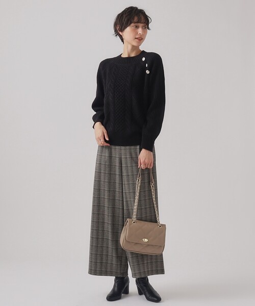 DRESKIP(ドレスキップ)の「◆【洗える】一枚で華やかに 金ボタン付きケ-ブルニット(ニット/セーター・レディース・ライトブルー/ブラック/オフホワイト/イエロー系その他・02/03/04)」の9枚目の写真