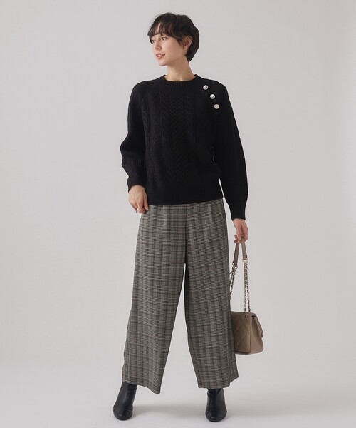 DRESKIP(ドレスキップ)の「◆【洗える】一枚で華やかに 金ボタン付きケ-ブルニット(ニット/セーター・レディース・ライトブルー/ブラック/オフホワイト/イエロー系その他・02/03/04)」の10枚目の写真