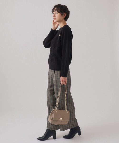 DRESKIP(ドレスキップ)の「◆【洗える】一枚で華やかに 金ボタン付きケ-ブルニット(ニット/セーター・レディース・ライトブルー/ブラック/オフホワイト/イエロー系その他・02/03/04)」の11枚目の写真